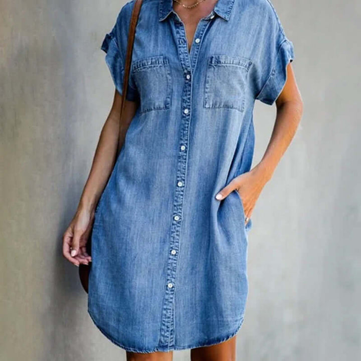 Camilla | Stilig Denim Skjortekjole - Freya Kobenhavn