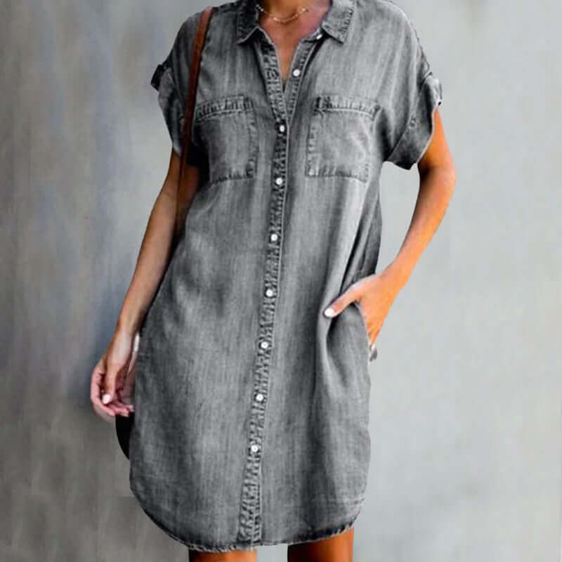 Camilla | Stilig Denim Skjortekjole - Freya Kobenhavn