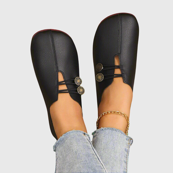 Dagmar | Kvinders Forårs Casual Slip-On Flade Sko med Knap - Freya Kobenhavn
