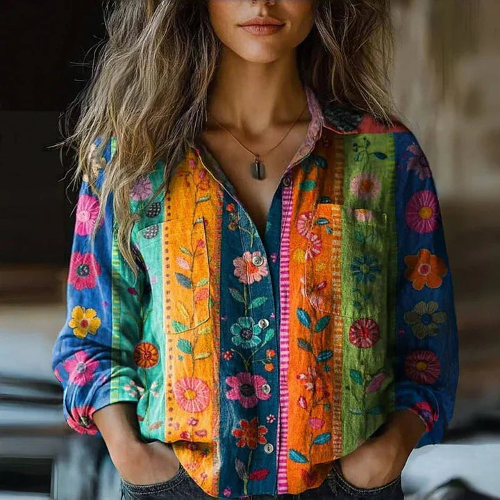 Rebecca™ | Bohemian Pattern Vintage Blouse - Freya Kobenhavn