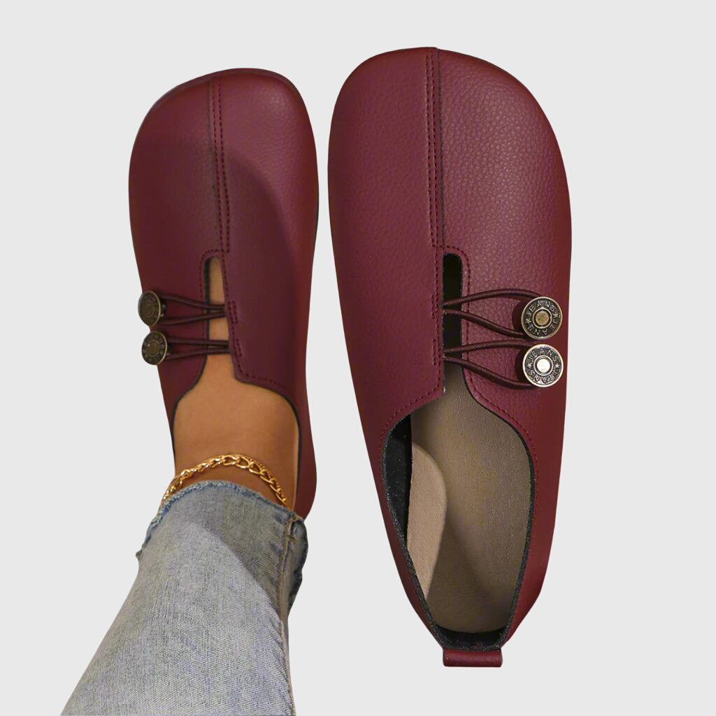 Dagmar | Kvinders Forårs Casual Slip-On Flade Sko med Knap - Freya Kobenhavn