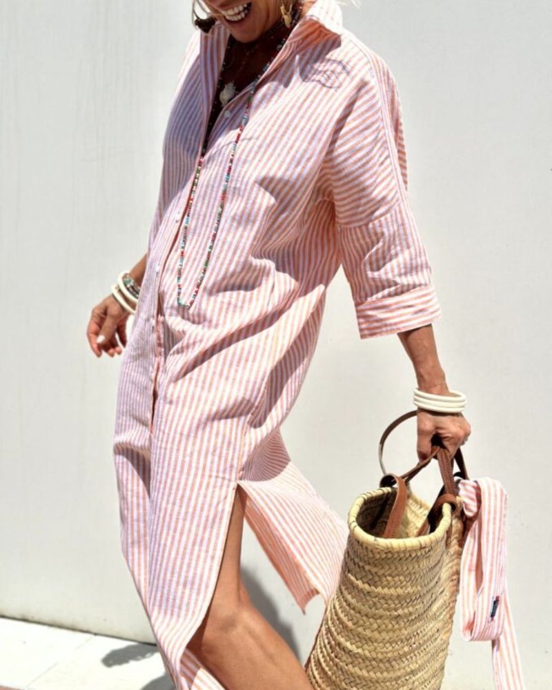 Sophia™ | Timeless Striped Shirt Dress - Freya Kobenhavn