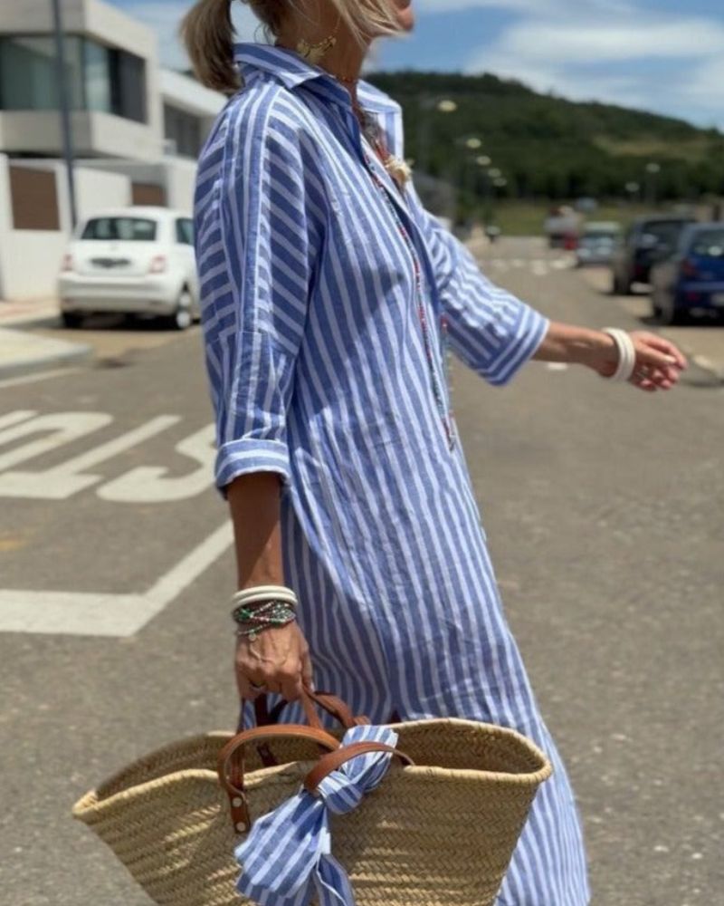 Sophia™ | Timeless Striped Shirt Dress - Freya Kobenhavn