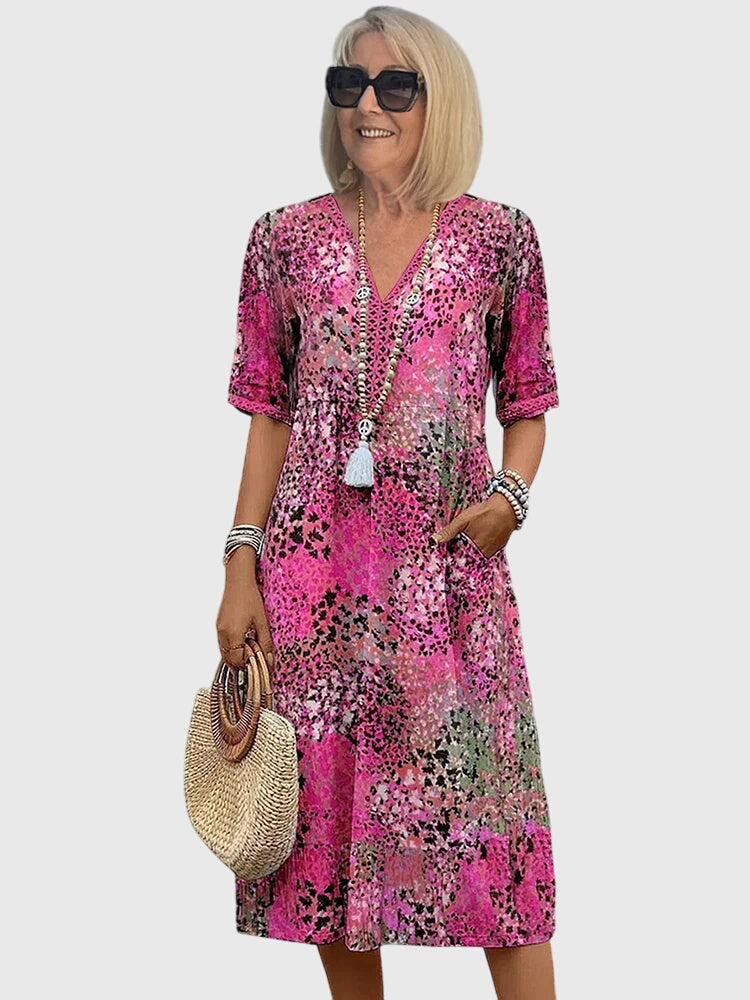 Bella | Elegant Floral Midi Dress - Freya Kobenhavn