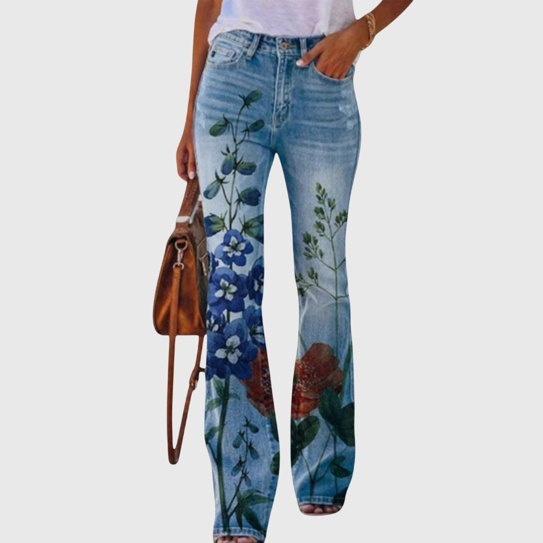 Susie | Dame Blomsterprint Skinny Jeans - Freya Kobenhavn