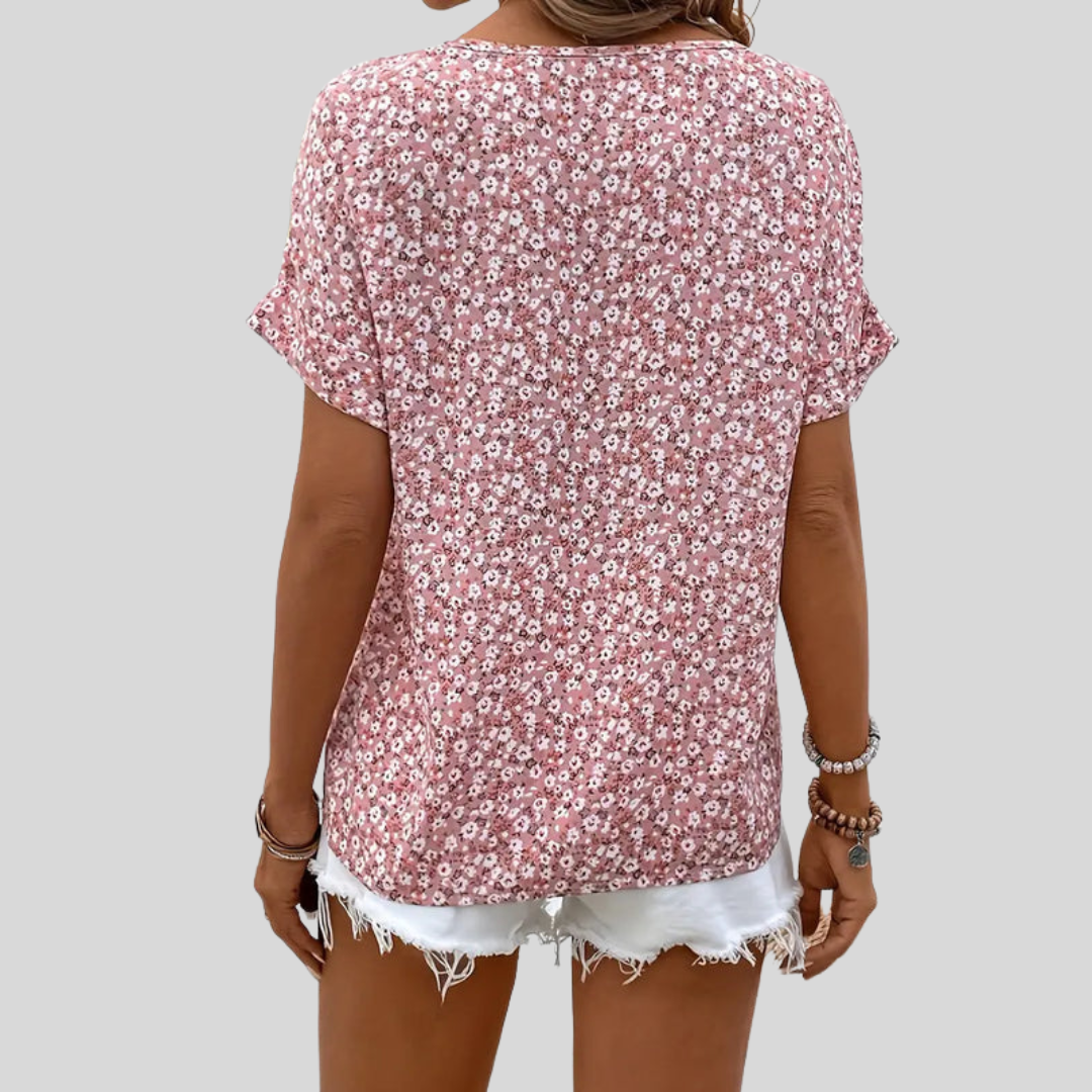 Yrsa | Dame Blomstret Knaplukning Casual Top - Freya Kobenhavn