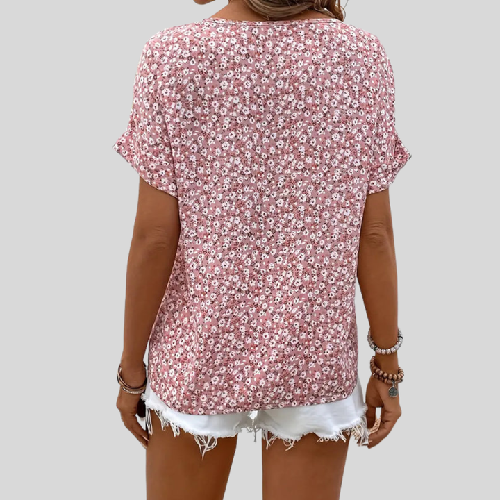 Yrsa | Dame Blomstret Knaplukning Casual Top - Freya Kobenhavn