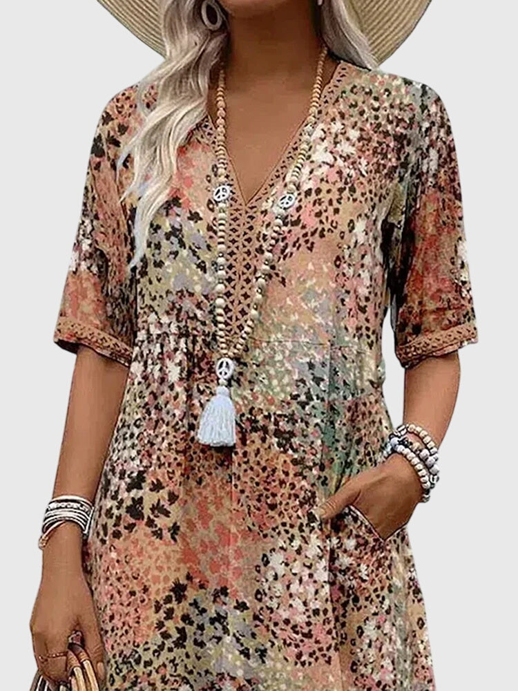 Bella | Elegant Floral Midi Dress - Freya Kobenhavn