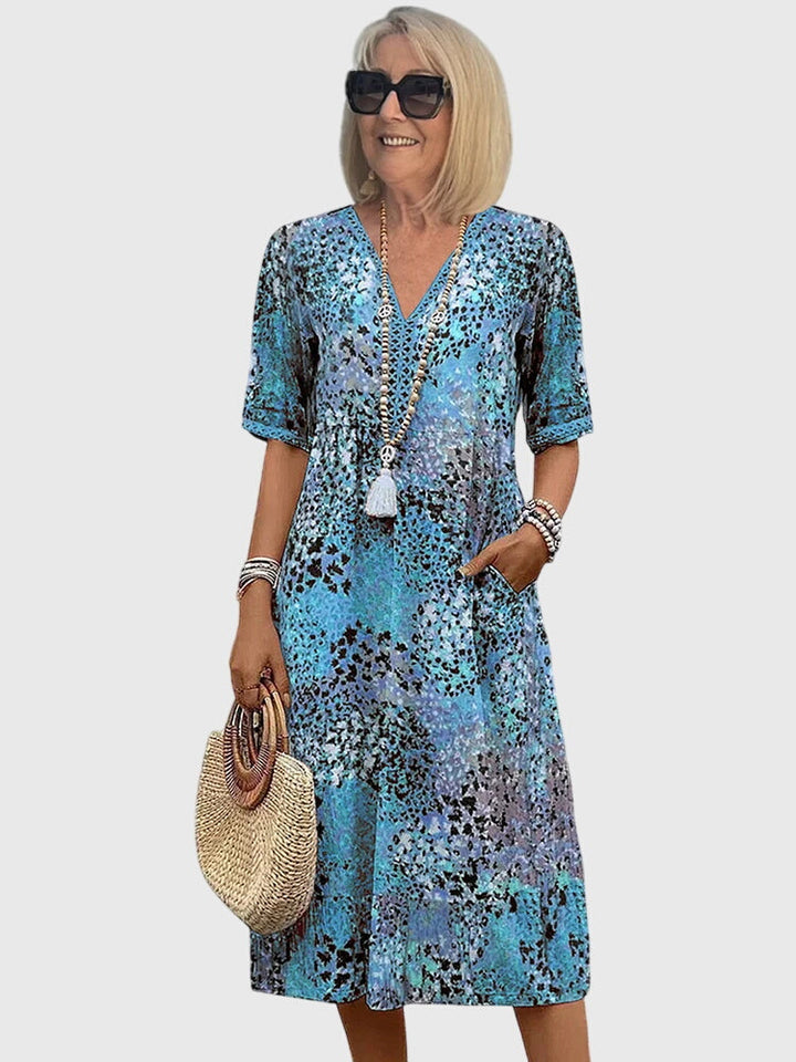 Bella | Elegant Floral Midi Dress - Freya Kobenhavn