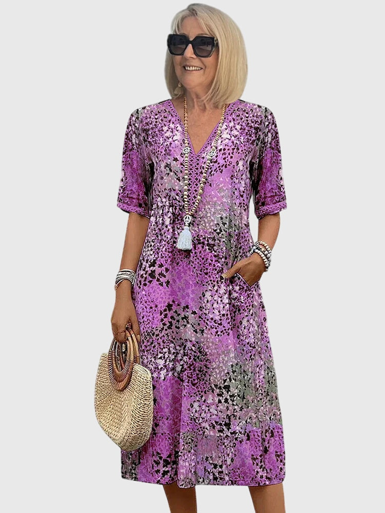 Bella | Elegant Floral Midi Dress - Freya Kobenhavn