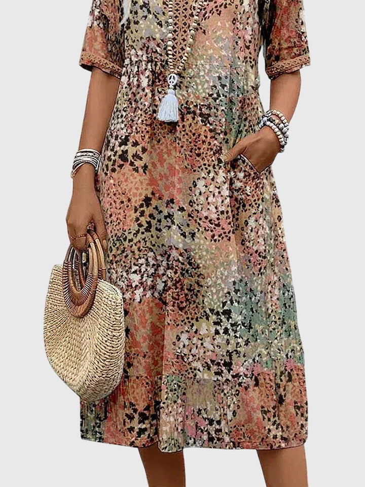 Bella | Elegant Floral Midi Dress - Freya Kobenhavn