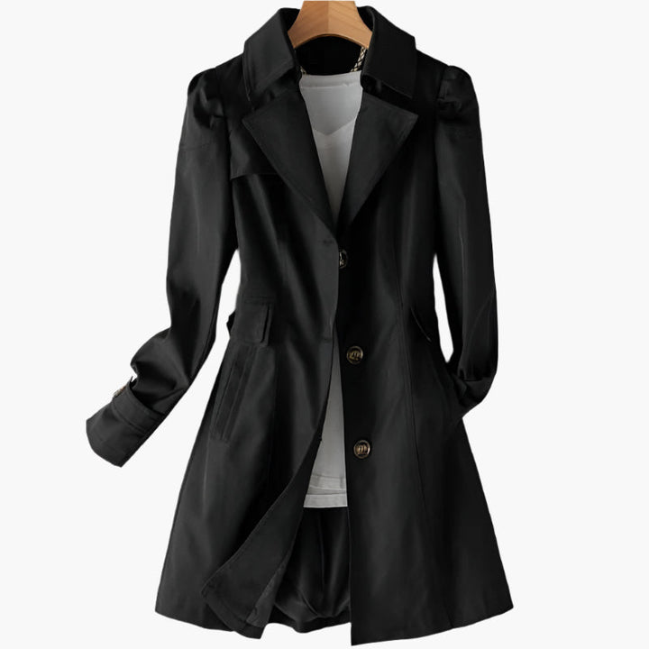 Rikke | Elegant Lang Trenchcoat i Klassisk Efterårsstil til Dame - Freya Kobenhavn