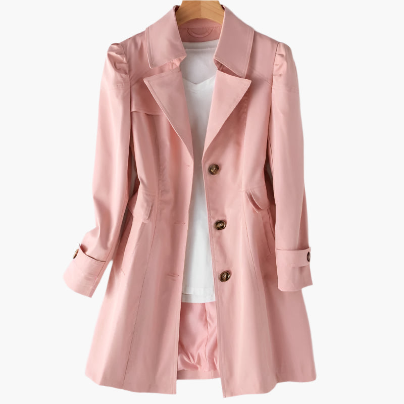 Rikke | Elegant Lang Trenchcoat i Klassisk Efterårsstil til Dame - Freya Kobenhavn
