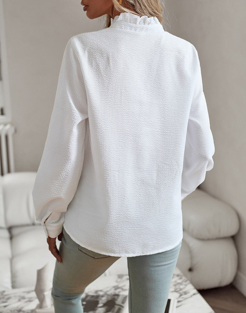 Alice | Flæset Knappet Bluse - Freya Kobenhavn
