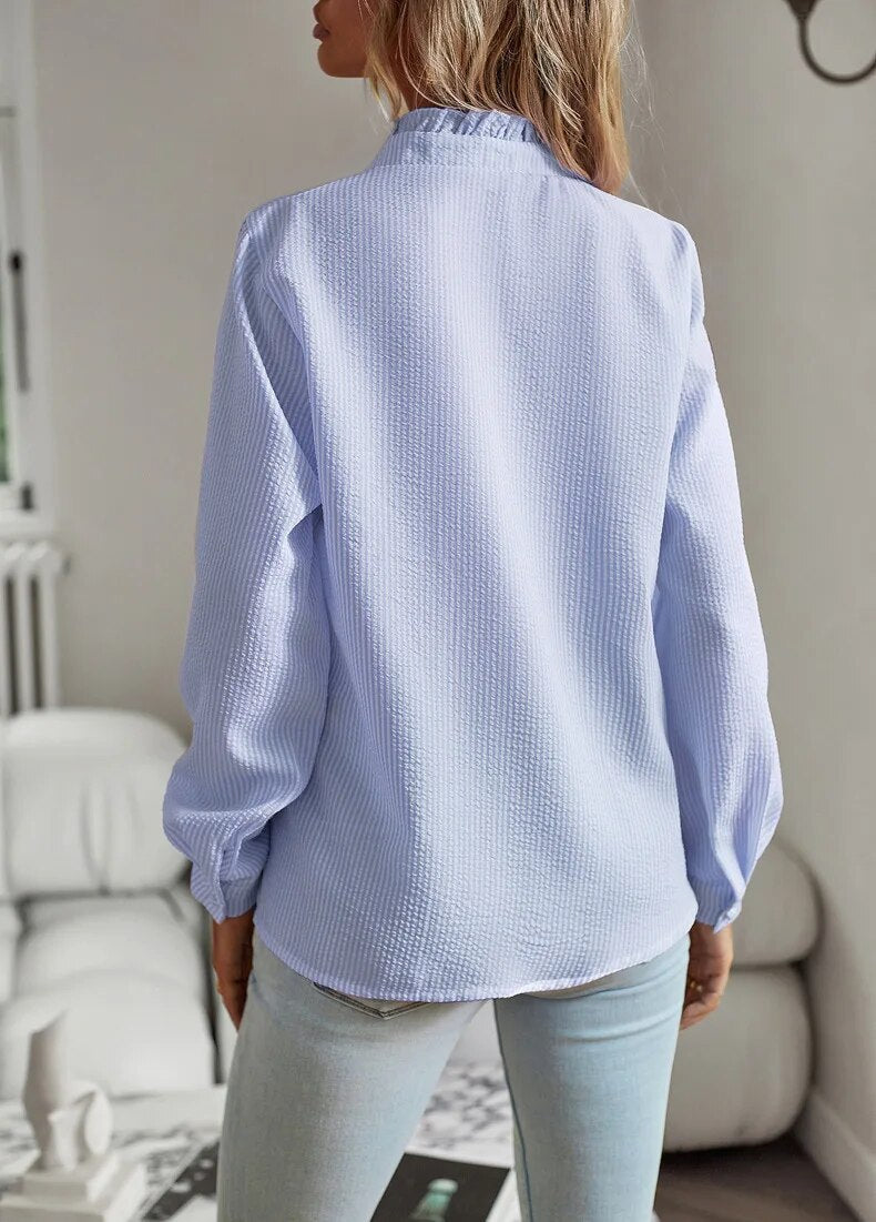 Alice | Flæset Knappet Bluse - Freya Kobenhavn