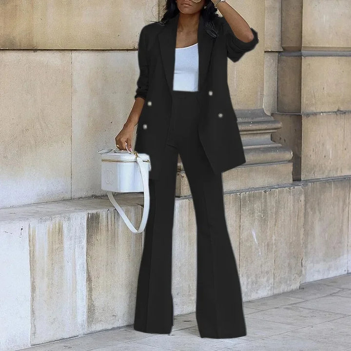 Regitze | Elegant Formelt Sæt med Skræddersyet Lang Blazer til Dame - Freya Kobenhavn