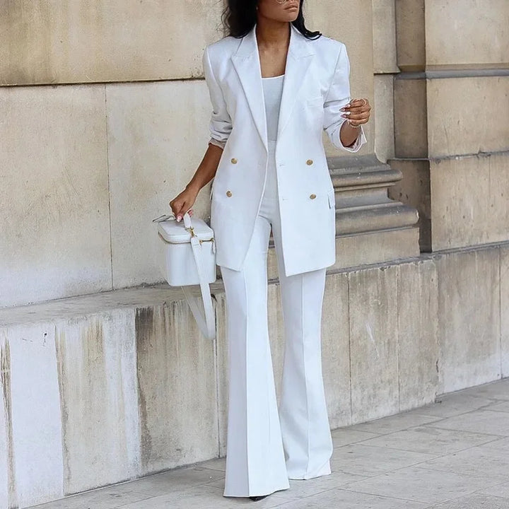 Regitze | Elegant Formelt Sæt med Skræddersyet Lang Blazer til Dame - Freya Kobenhavn