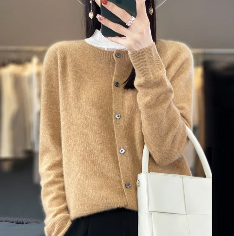 Annika™ | Blød og elegant uldcardigan - Freya Kobenhavn