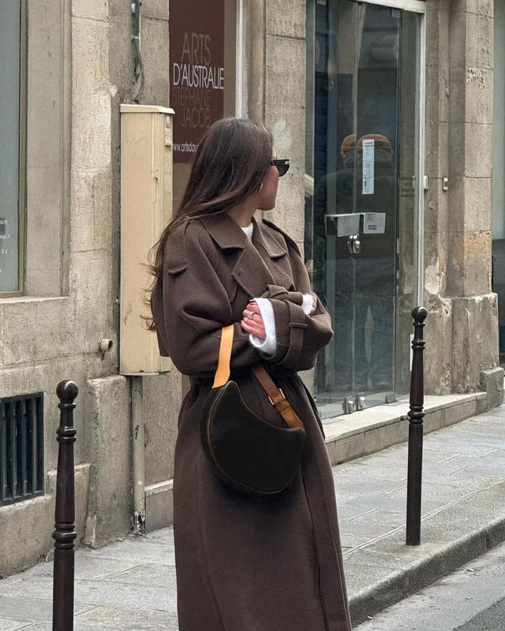 Birthe | Dame Lang Vinter Trench Frakke i Uld - Freya Kobenhavn