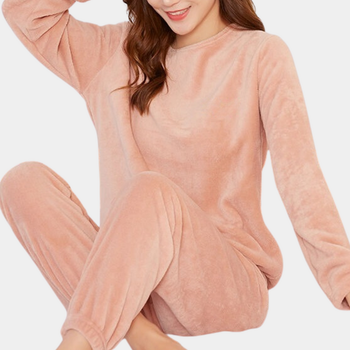 Rikke | Dame Fleece Pyjamas Sæt Med Langærmet Top - Freya Kobenhavn