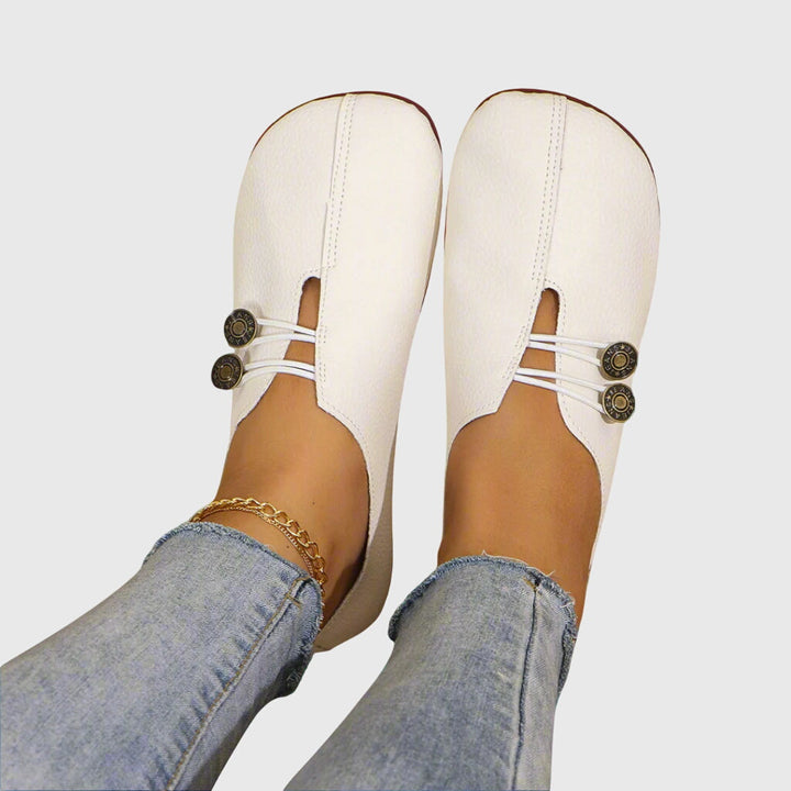 Dagmar | Kvinders Forårs Casual Slip-On Flade Sko med Knap - Freya Kobenhavn