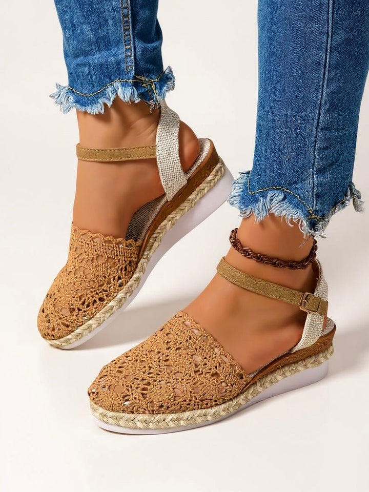 Boho Hæklet Platform Sandaler Kvinder Vævet Sommersko