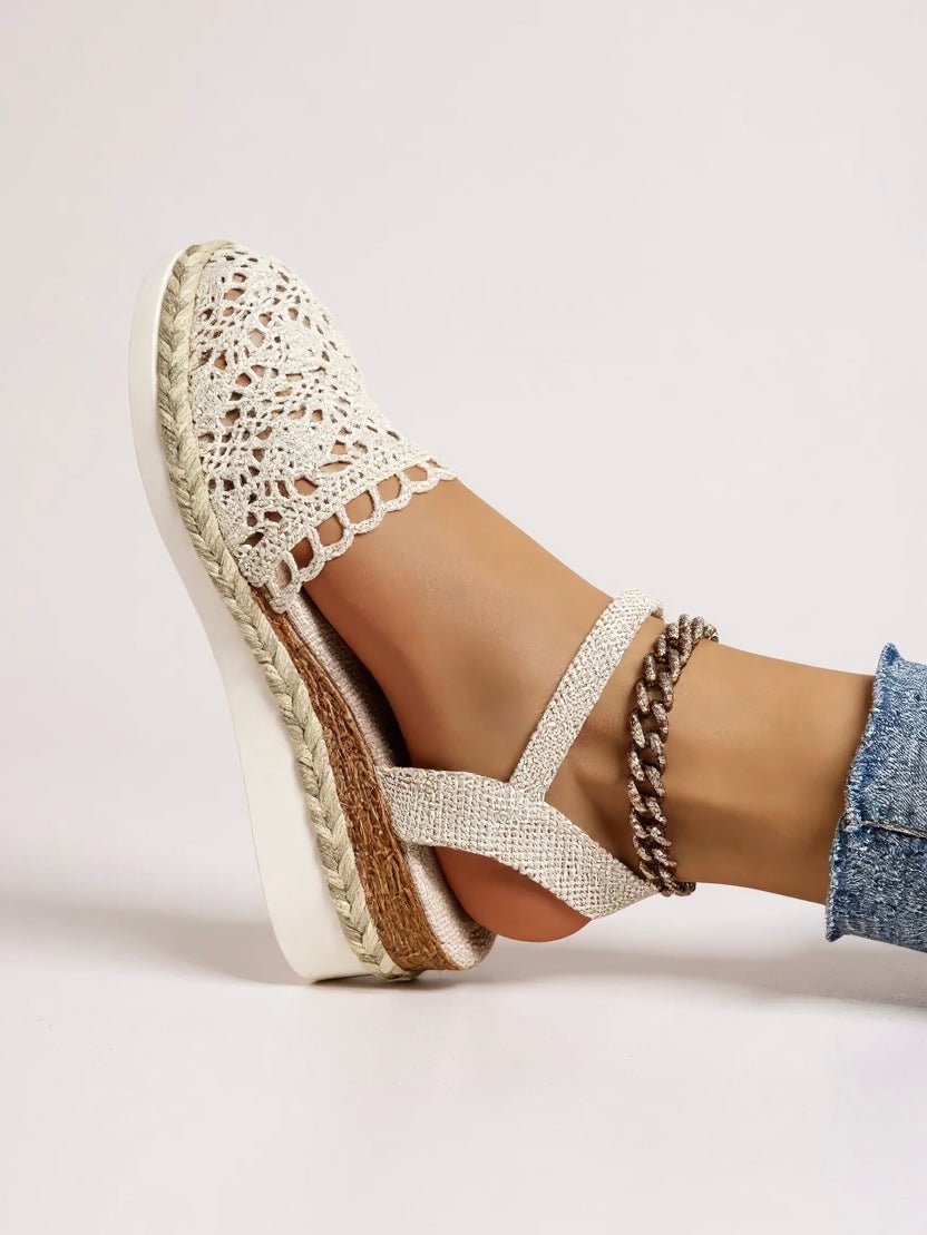 Boho Hæklet Platform Sandaler Kvinder Vævet Sommersko