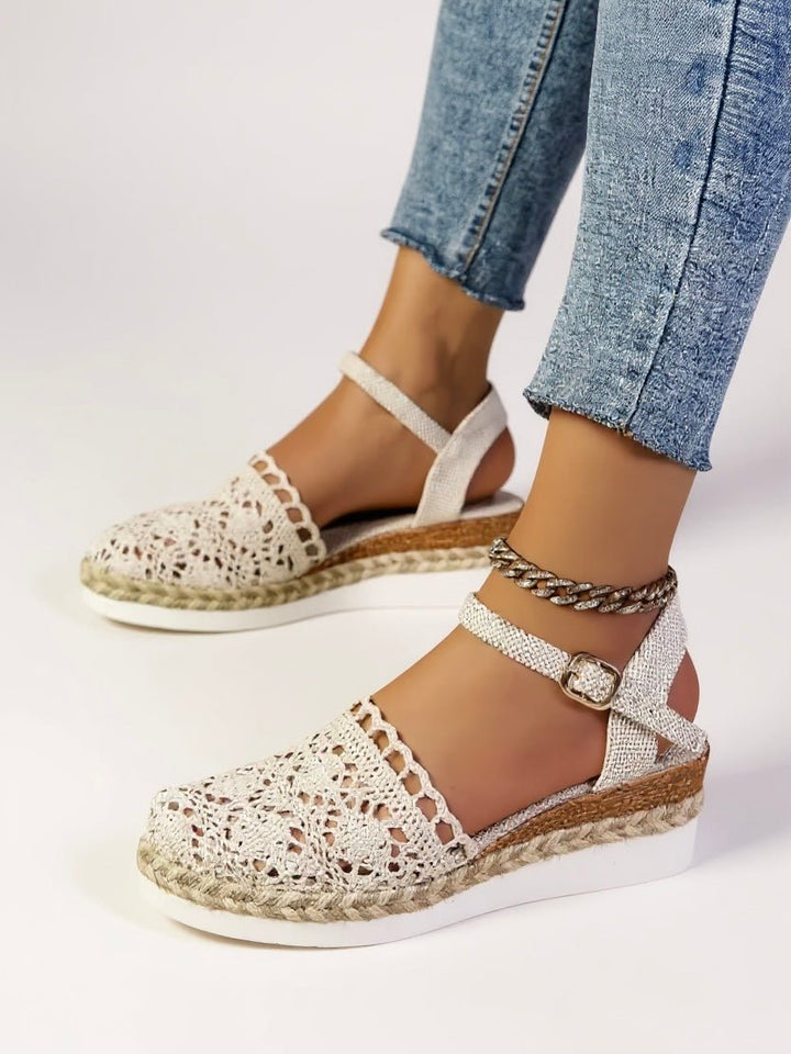 Boho Hæklet Platform Sandaler Kvinder Vævet Sommersko