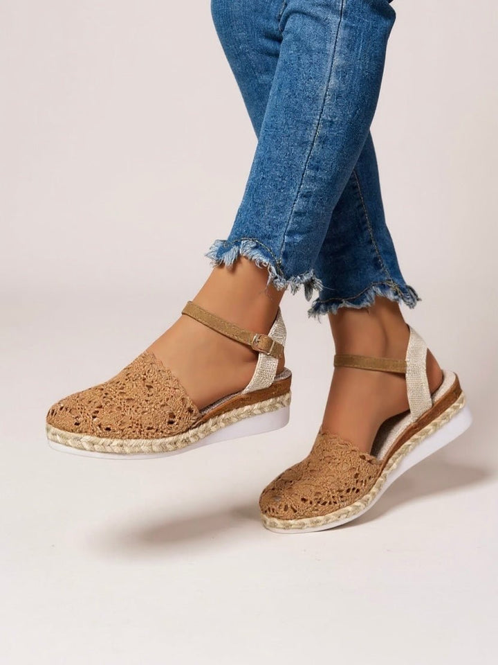 Boho Hæklet Platform Sandaler Kvinder Vævet Sommersko