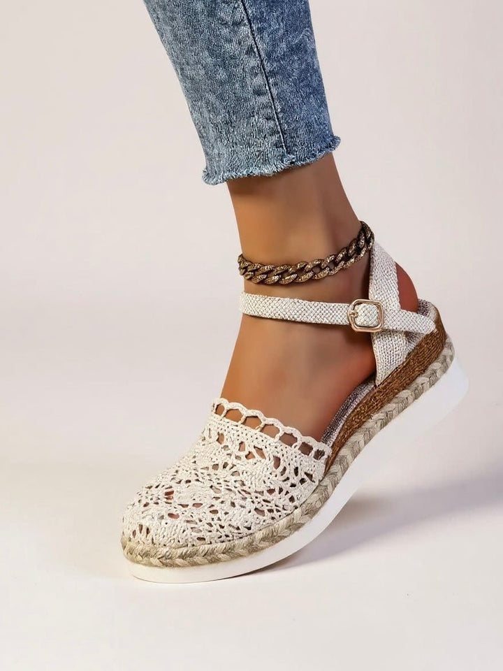 Boho Hæklet Platform Sandaler Kvinder Vævet Sommersko