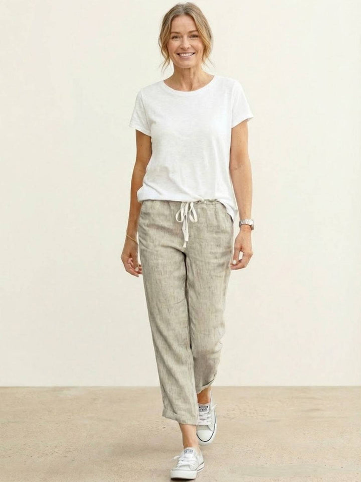 Susanne | Dame Snøre Talje Afslappede Slim Fit Bukser
