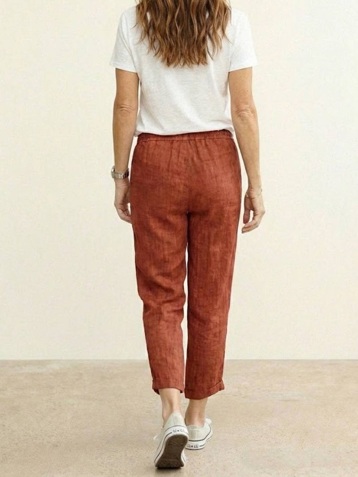 Susanne | Dame Snøre Talje Afslappede Slim Fit Bukser
