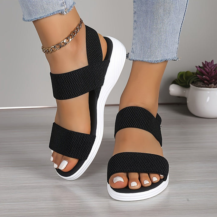 Cross-Strap Sandaler Polstrede Komfort Hverdags - Black