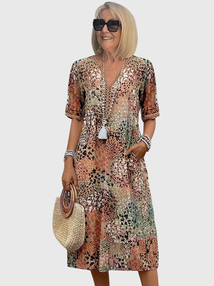 Bella | Elegant Floral Midi Dress - Freya Kobenhavn
