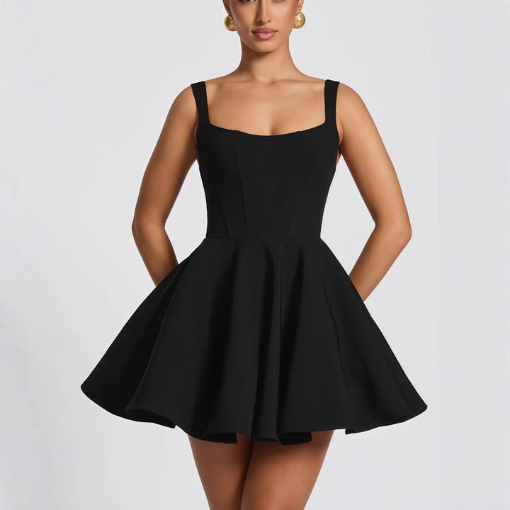 Dame A-line Cocktail Dress Sløjfe Flæseskørt Selekjole
