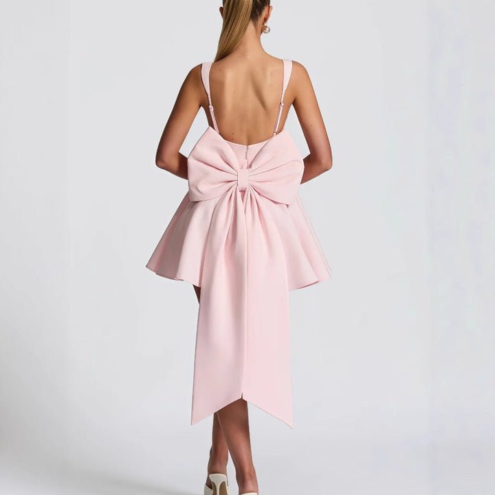 Dame A-line Cocktail Dress Sløjfe Flæseskørt Selekjole