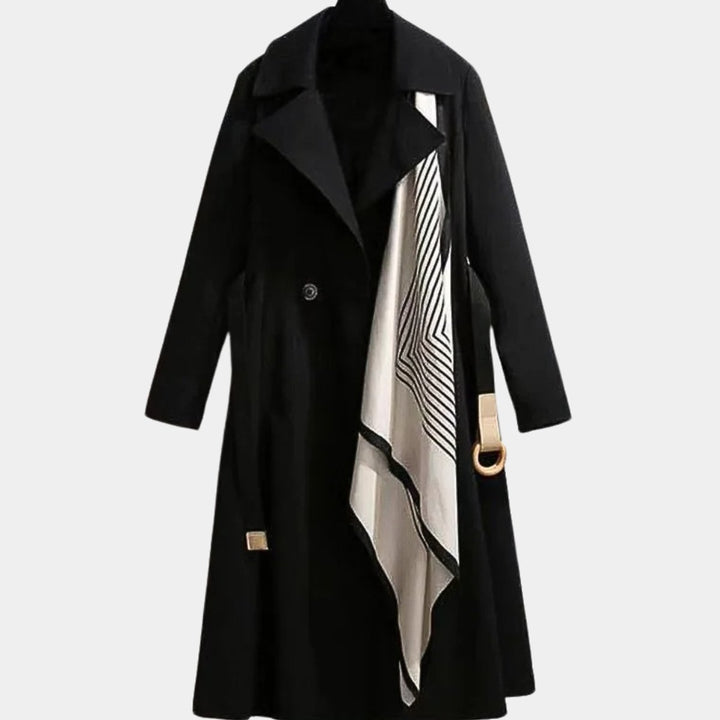 Dame Elegant Bæltet Trench Coat Klassisk Snit Hverdagsfrakke