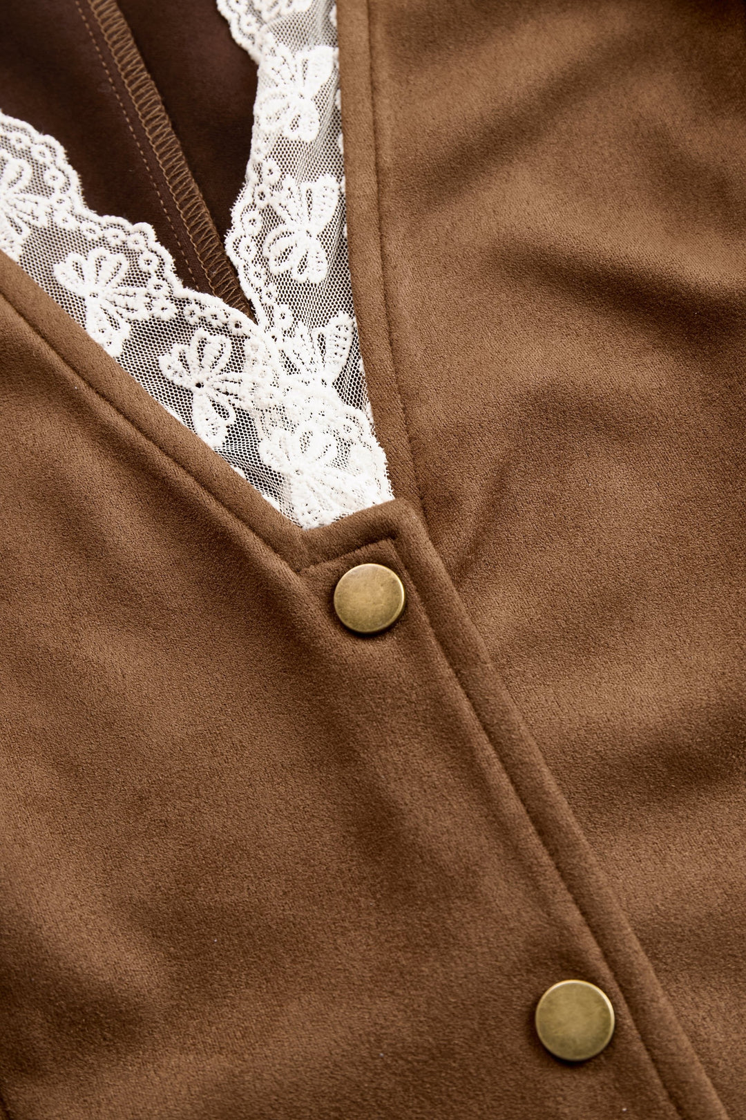 Dame Fitted Western Bluse Blondeermer Dyb V-udskæring Trykknapper
