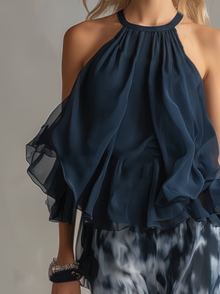 Dame Halterneck Wide-leg To-delt Sæt