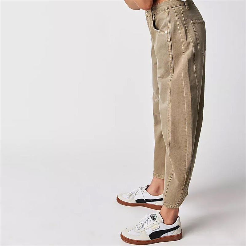 Dame Højtaljede Barrel-Leg Jeans Afslappet Pasform