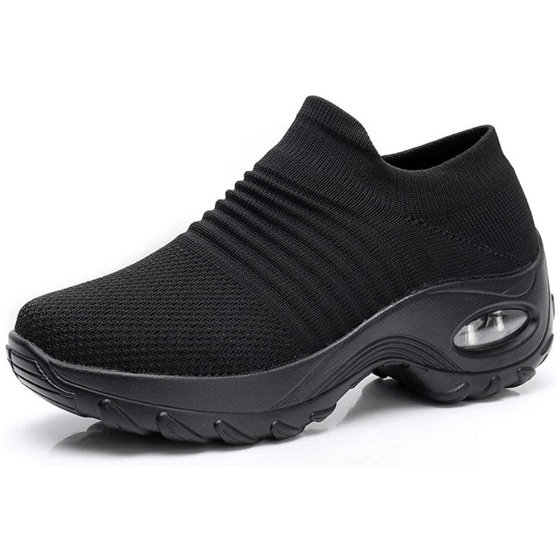 Dame Orthopædiske Memory Foam Slip-On Sneakers - All Black