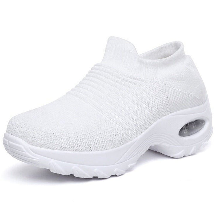 Dame Orthopædiske Memory Foam Slip-On Sneakers - All White