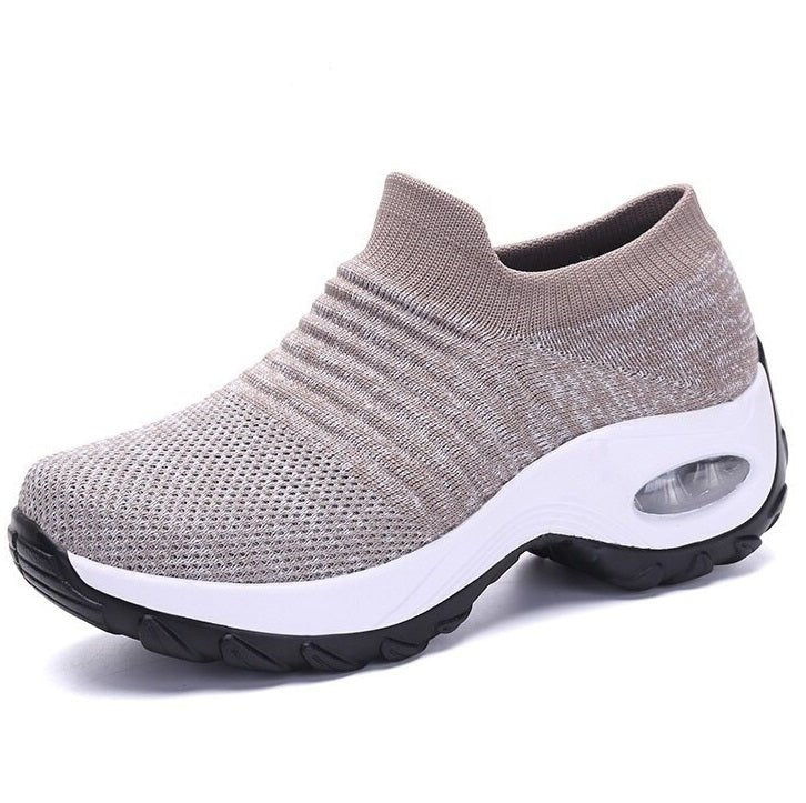 Dame Orthopædiske Memory Foam Slip-On Sneakers - Khaki