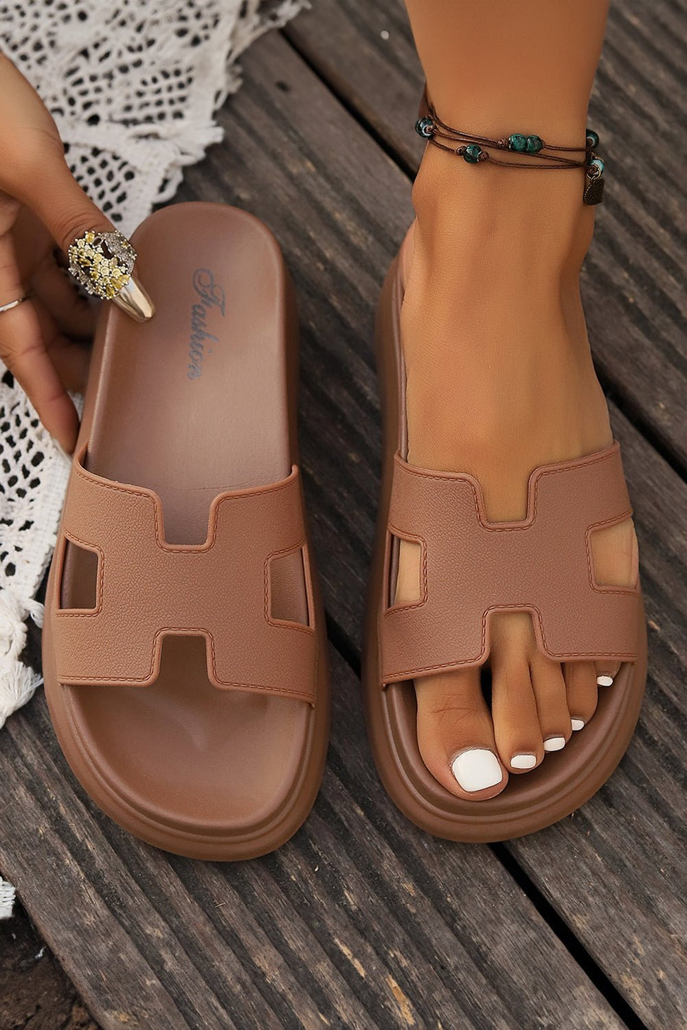 Dame Ortopædiske Platform Sandaler med Udskæring