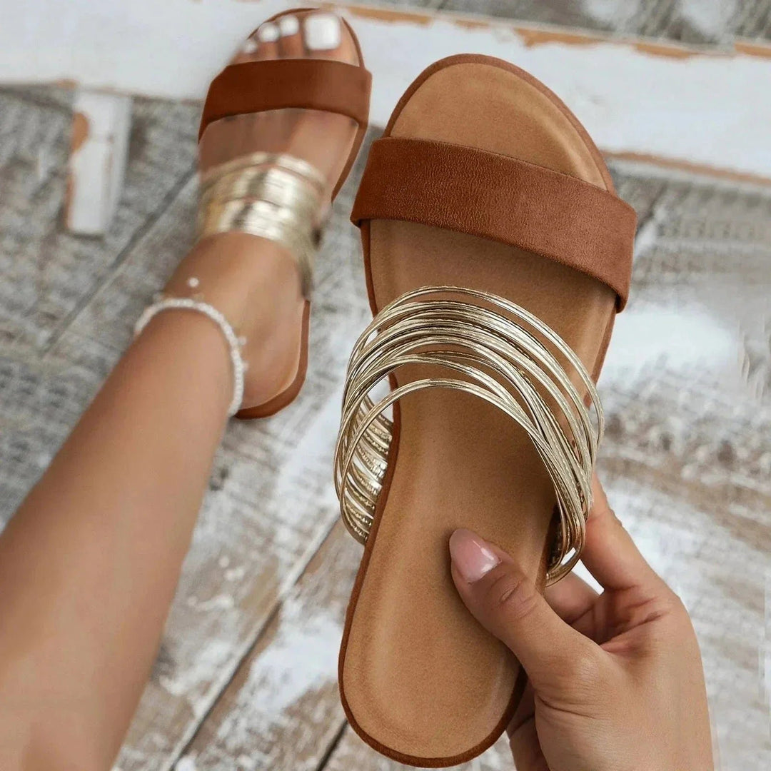 Dame Ortopædiske Sandaler Slip-On Komfort - Chestnut Brown