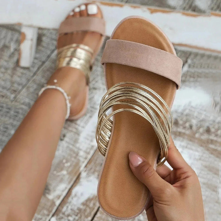 Dame Ortopædiske Sandaler Slip-On Komfort - Khaki