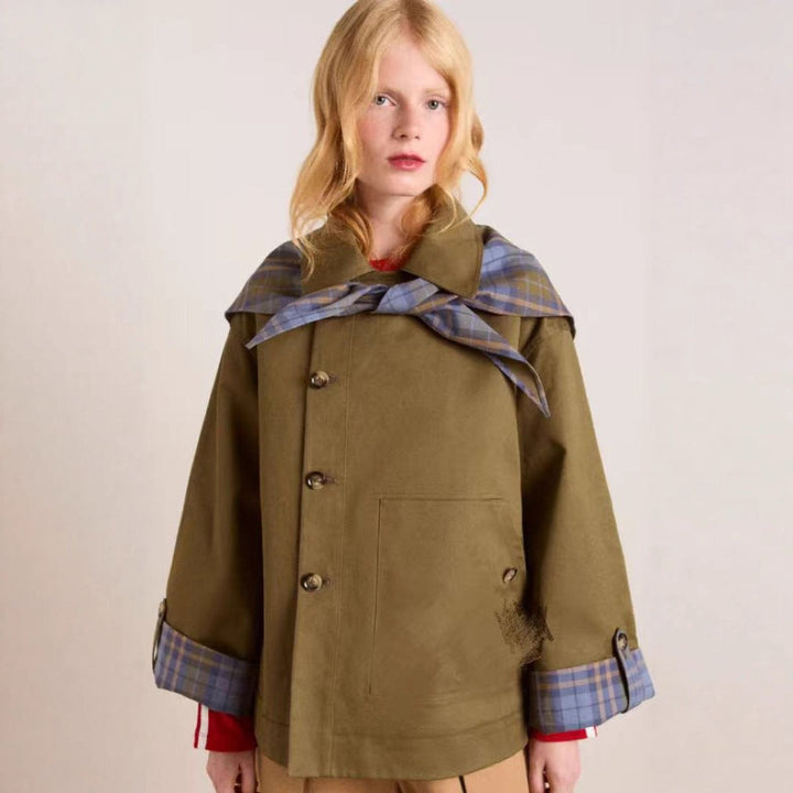 Dame Oversized Dobbeltknappet Ternet Trench Coat