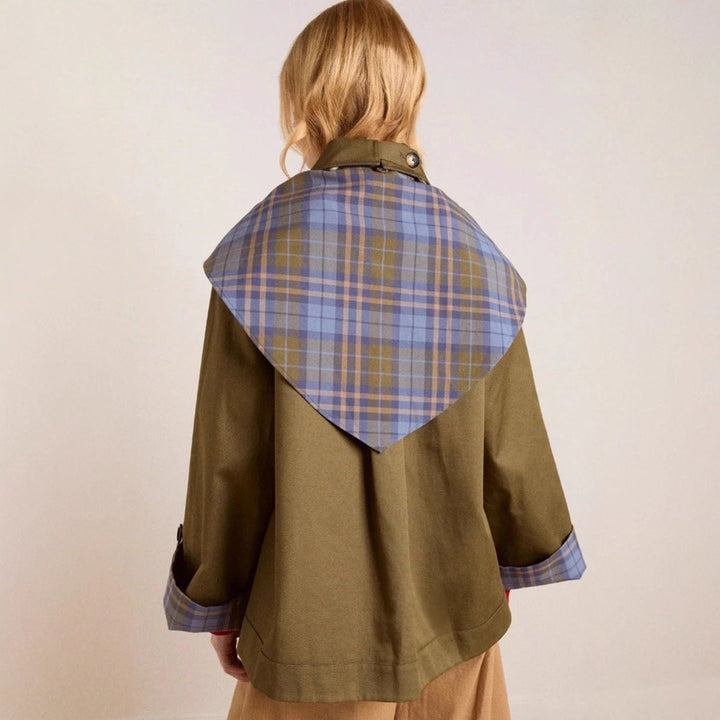 Dame Oversized Dobbeltknappet Ternet Trench Coat