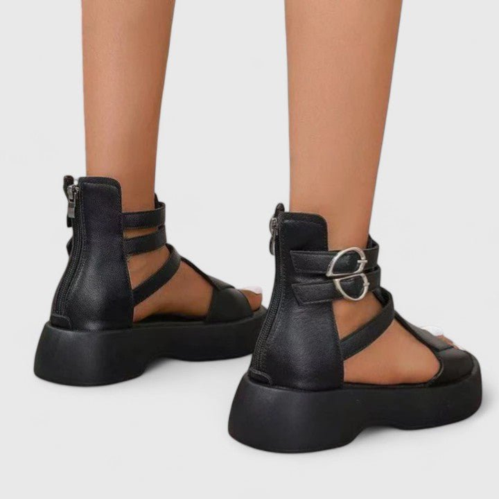 Dame Plateau Sandaler Spænde Krydsrem Åben Tå