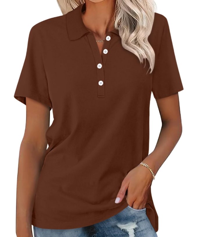 Dame Polo Shirt Kortærmet Pique Klassisk Pasform